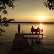 Beautiful sunset on Solberg Lake